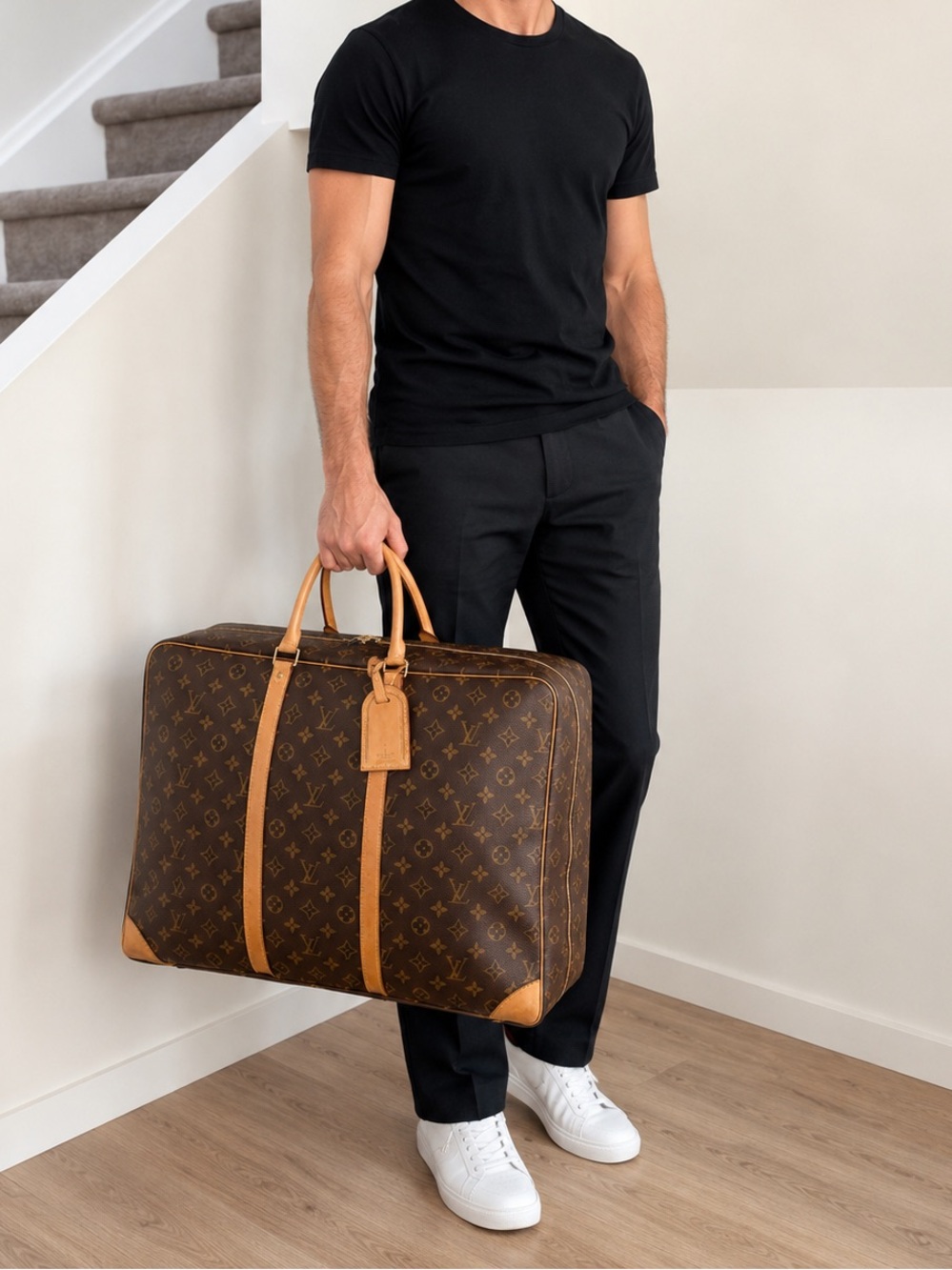 Authentic Louis Vuitton Sirius 50 travel bag luggage brown monogram LV M41506